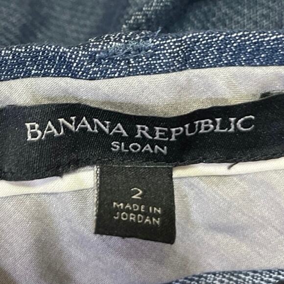 Banana Republic Sloan Women's Blue Mid Rise Straight Trousers Dress Pants Size 2 - Picture 4 of 5